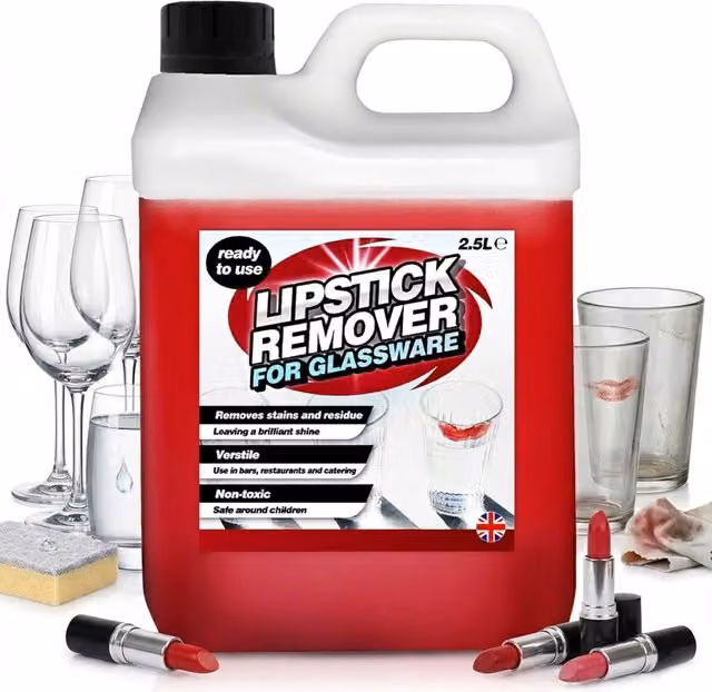 Storm Trading Group Lipstick Remover Ready To Use Liquid Formula For Glassware, Red, 2 x 2.5 l