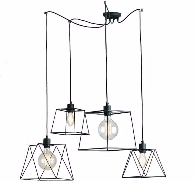 Netlighting Brooklyn 4 Light Cluster Pendant Ceiling Light in Black – 1
