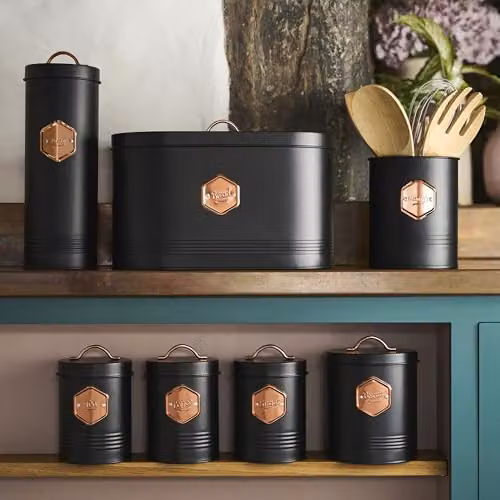 Cooks Professional 7 Piece Airtight Kitchen Canister Set in Black and Copper – 2