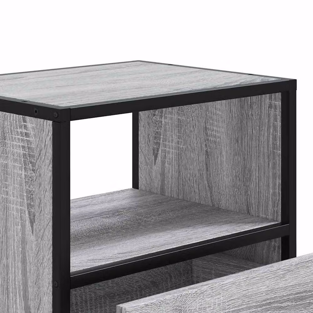 Berkfield Home Wall-mounted Bedside Cabinet in Grey Sonoma, W: 40 cm, D: 31 cm, H: 39.5 cm – 8