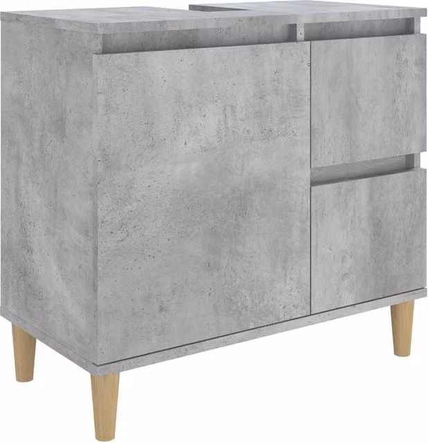 Berkfield Home Bathroom Cabinet in Concrete Grey, W/D/H: 65 x 33 x 60 cm