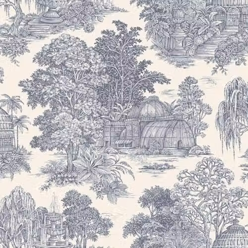 Holden Decor Osterley Vintage Inspired Blue Toile Floral Wallpaper