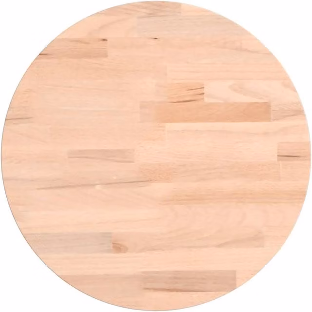 Berkfield Home Round Solid Wood Beech Table Top in Light Beige, Diameter: 30 cm, Height: 4 cm