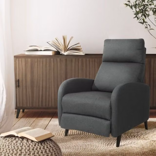 Comfy Living Ltd Fabric Recliner Chair in Grey