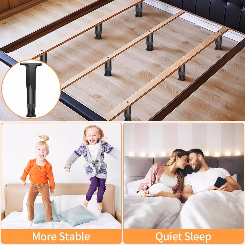FLAVORA Adjustable Bed Support Leg in Black, Height: 52 cm – 5