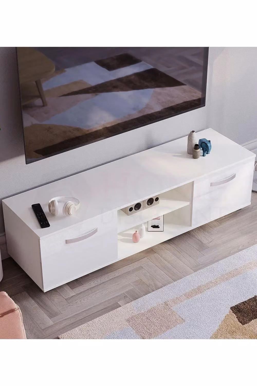 Vida Designs Cosmo 2 Door TV Unit in White – 4