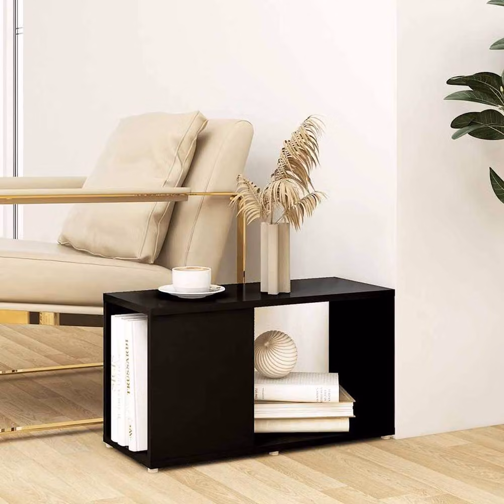 Berkfield Home Modern Black Matt TV Cabinet in MDF, W/D/H: 60 x 24 x 32 cm – 3