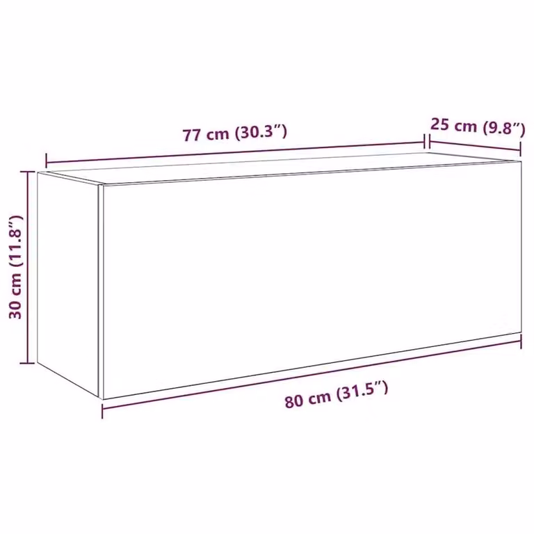 EONLION Wall Cabinet in Concrete Grey, W/D/H: 80 x 25 x 30 cm