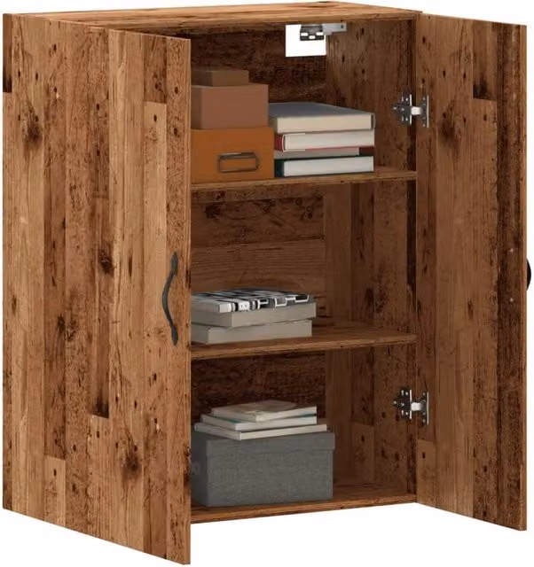 Berkfield Home Wall Mounted Rustic Cabinet in Brown, W/D/H: 69.5 x 34 x 90 cm – 1
