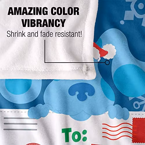 Logovision Nickelodeon Blue's Clues Blue to Santa Letter Super Soft Fleece Throw Blanket, Blue and Multicolour, W/D/H: 91 x 147 cm – 4