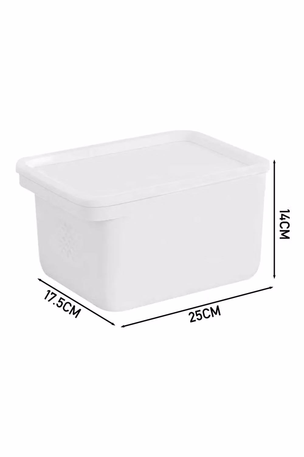 Livingandhome Food Container with Lid and Handles, White, W/D/H: 25 x 17.5 x 14 cm – 2