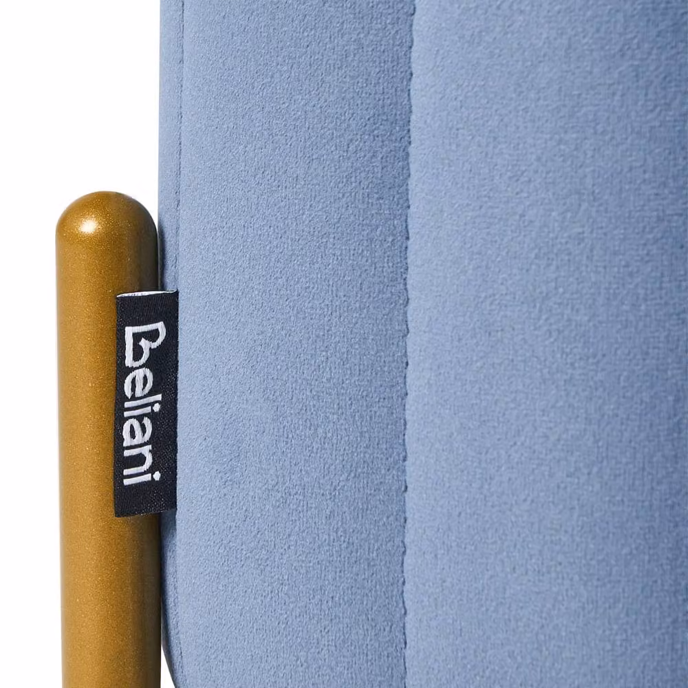 Wyld and Coco Blue Velvet Bench with Gold Metal Legs W/D/H: 91 x 47 x 43 cm – 4