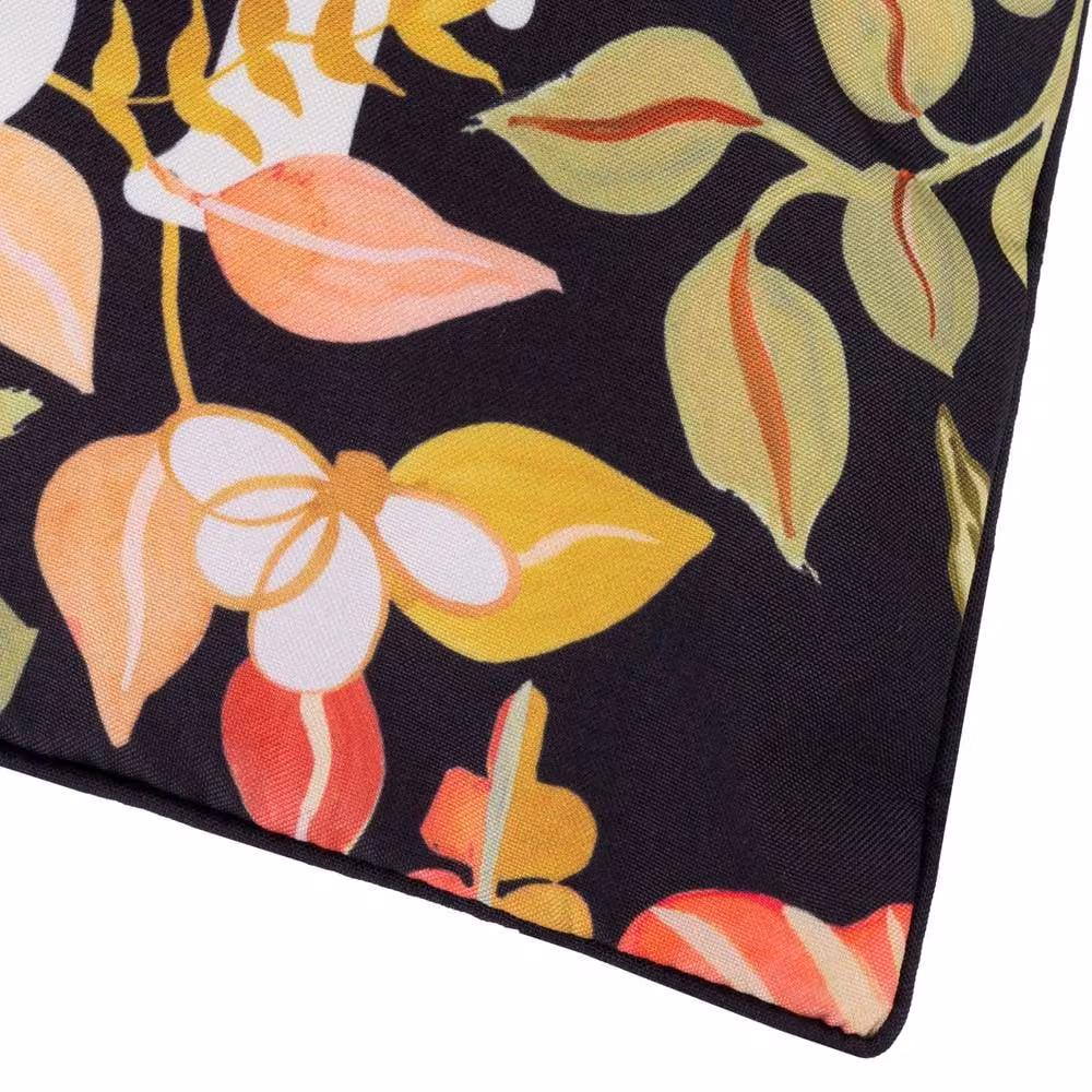 furn Tropical Bloom Let's Get Lost Outdoor Decorative Cushion, Black and Multicolour, W/D/H: 45 x 45 x 45 cm – 4