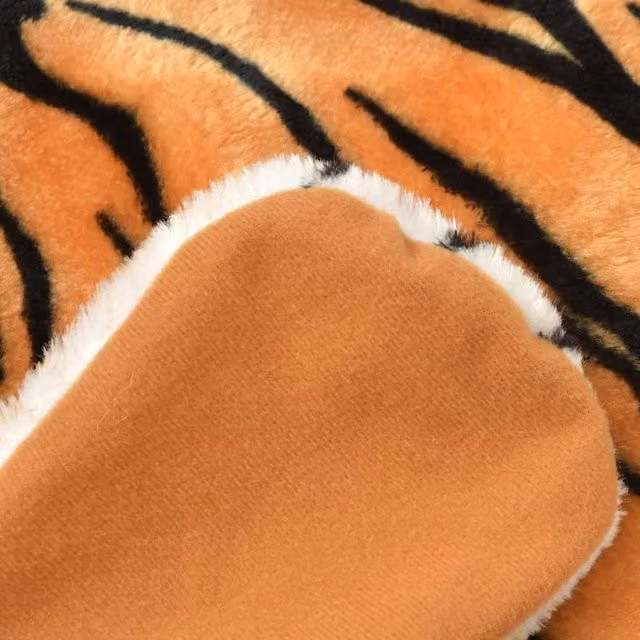 Berkfield Home Tiger Carpet Plush in Brown and Orange, Diameter: 144 cm