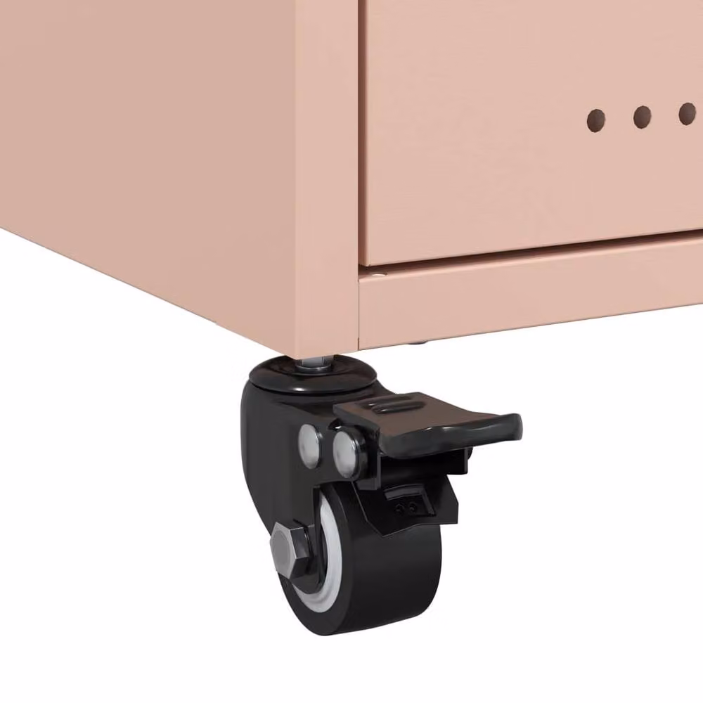 Berkfield Home Set of 2 Pink Metal Bedside Cabinets, W/D/H: 36 x 39 x 43.5 cm – 3