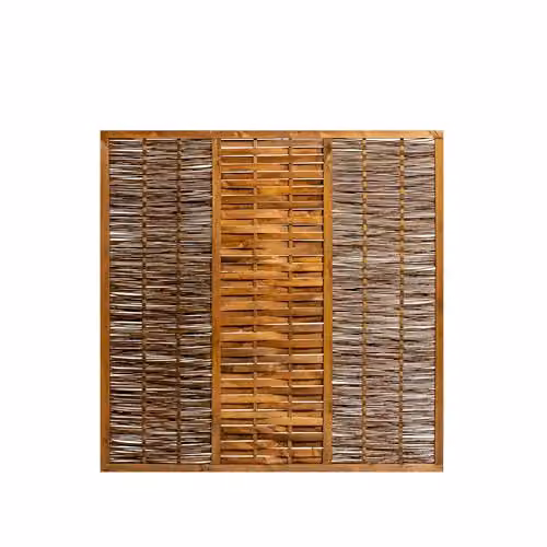 Primrose Premium Hand Woven Impregnated Willow Hurdle, Brown, W: 182 cm, H: 182 cm