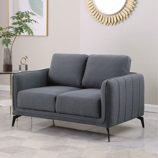 More4Homes Oslo Scandinavian Style Fabric 2 and 3 Seater Sofa Set in Grey and Beige