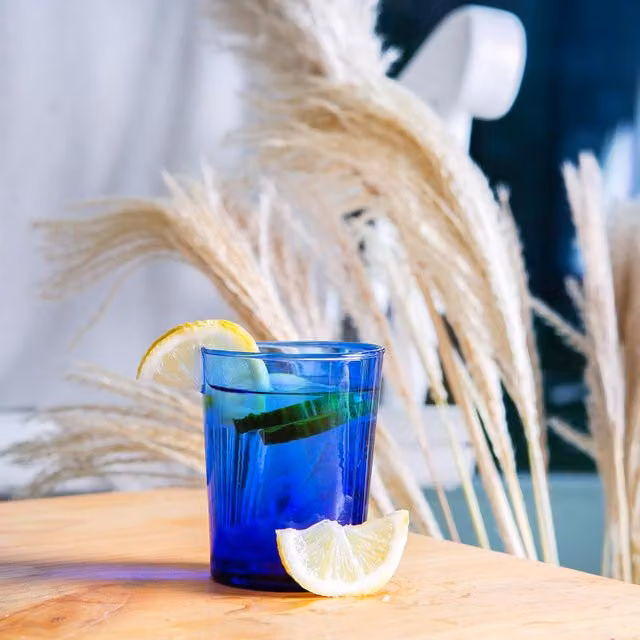 Nicola Spring Blue Recycled Glass Highball Tumbler, 215ml