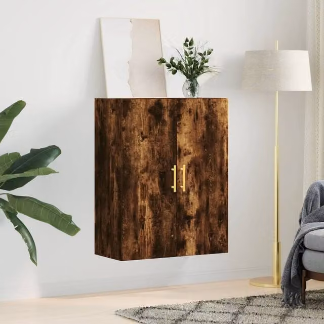 Berkfield Home Wall Mounted Smoked Oak Cabinet in Brown, W/D/H: 69.5 x 34 x 90 cm – 1
