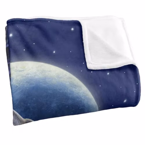 JQ Licensing Jlo Howling Wolf Moon Super Soft Fleece Throw Blanket, Multicolour, W: 91 cm, D: 147 cm – 2