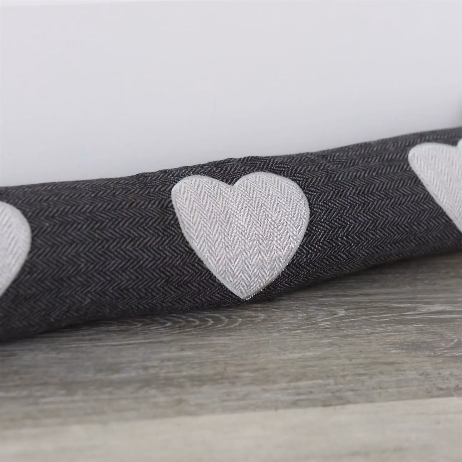 Nicola Spring Mismatched Herringbone Draught Excluder Set in Grey, Length: 78.5 cm – 8