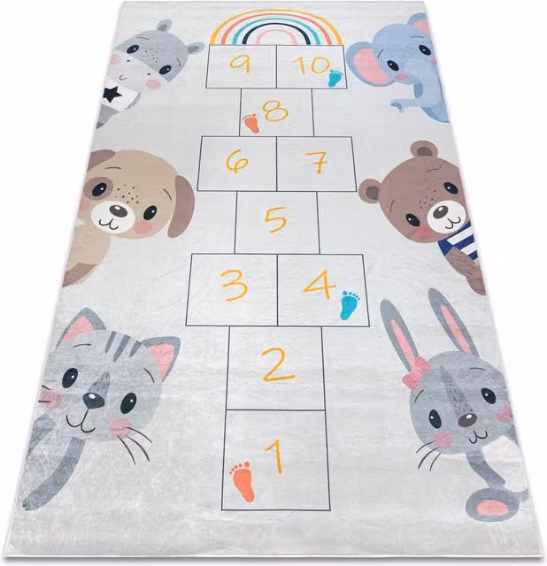 RugsX Bambino Kids Motif Rug in Grey, W/D: 140 x 200 cm