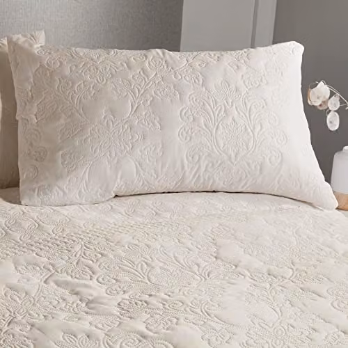 Serene Avery Stripe Pinsonic Duvet Cover Set in Natural and White, Microfibre, W/D/H: 200 x 200 cm – 2