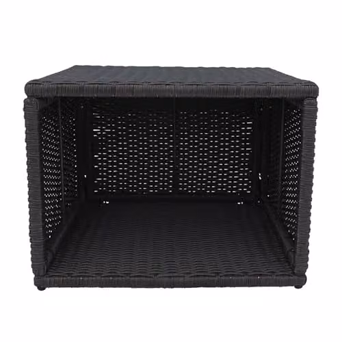 Canadian Spa Co. Wicker Hot Tub Side Table Surround for Square Spas with Rustproof Aluminium Frame, Black