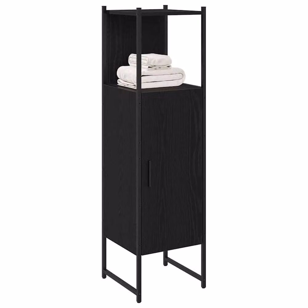Berkfield Home Black Oak Bathroom Cabinet, W/D/H: 33 x 33 x 120 cm – 3