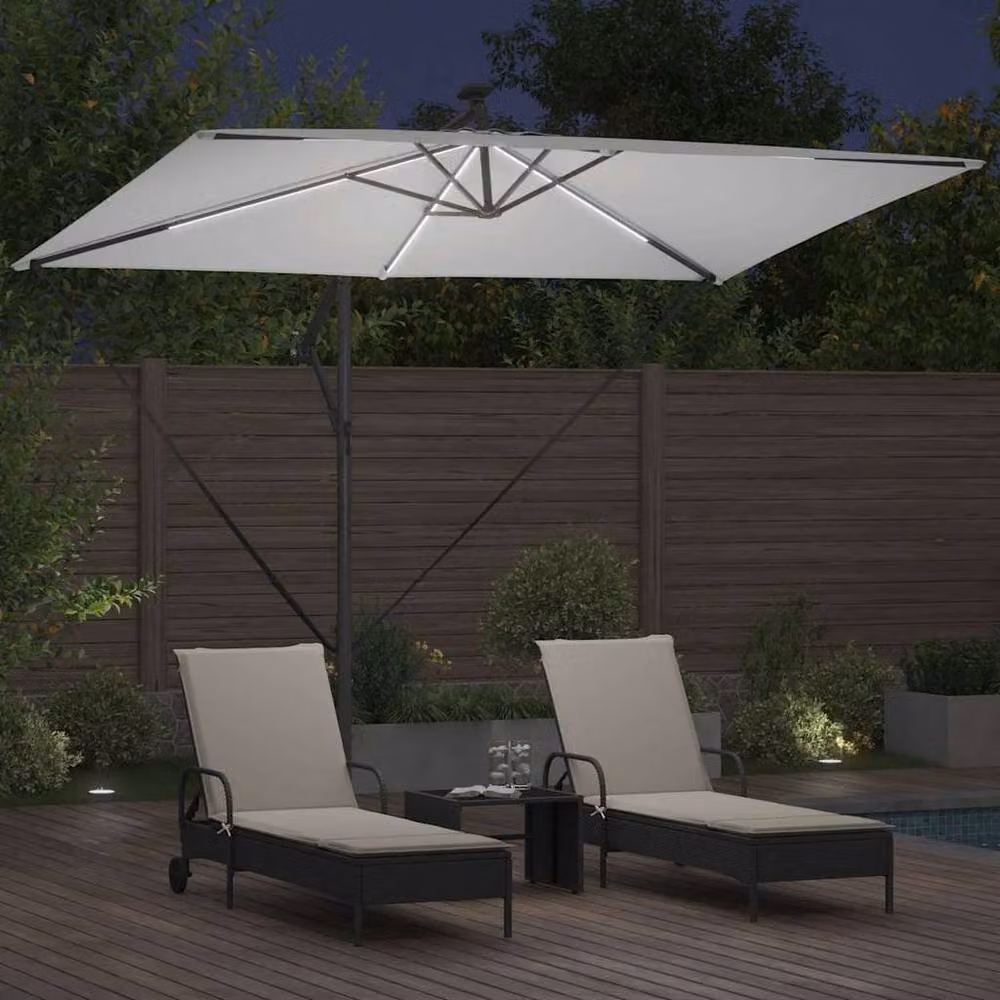 Berkfield Home Modern Cantilever Banana Parasol in Light Sand, W/D/H: 294 x 200 x 254 cm – 3
