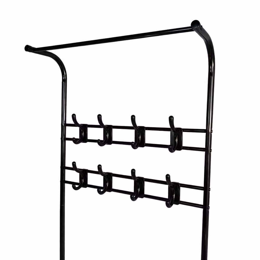 Oypla All Metal Coat, Umbrella and Shoe Rack in Matt Black – 2