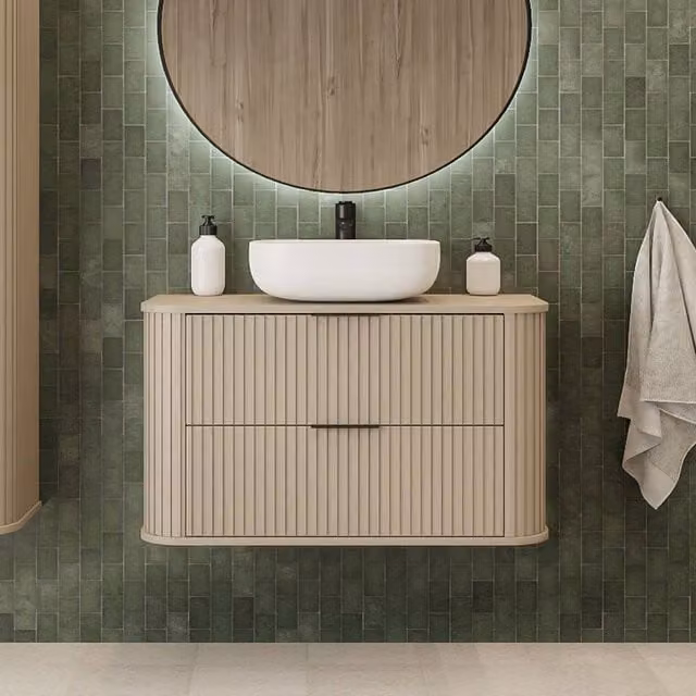 Heze Furniture Glamour Style 2 Drawer Bathroom Vanity Cabinet in Light Grey W/D/H: 80 x 41.5 x 51.7 cm – 1