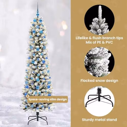 vidaXL Artificial White Christmas Tree, Height: 210 cm – 3