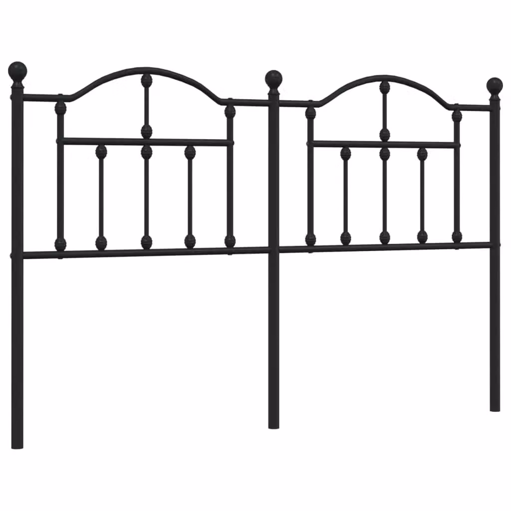 Berkfield Home Classic Metal Headboard in Black, Width: 135 cm – 2