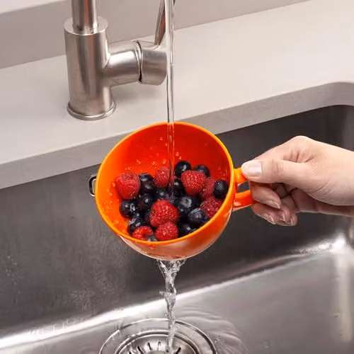 Zeal Melamine Berry Colander with Handles, Orange, 10 cm – 2