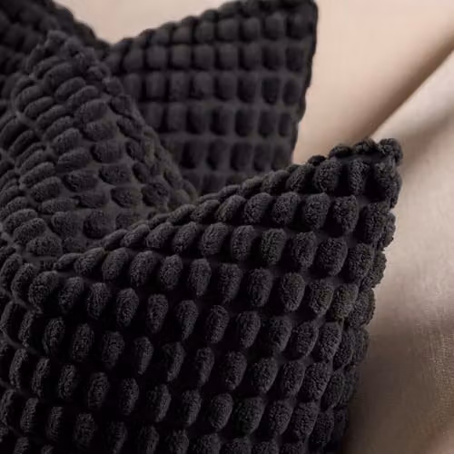 OHS 2 Pack Bobble Textured Cushion Covers in Black, W/D/H: 45 x 45 x 45 cm – 2