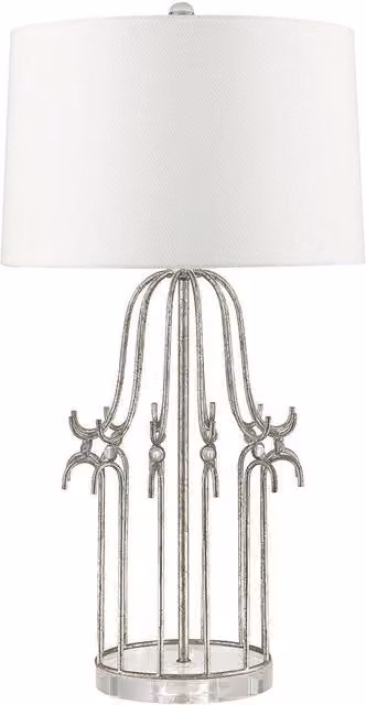 Netlighting Stella 1 Light Table Lamp in Silver with E27 Socket – 1
