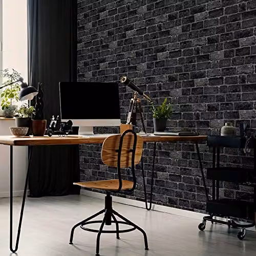 Fresco Industrial City Brick Paste the Paper Wallpaper in Black, White and Grey – 2