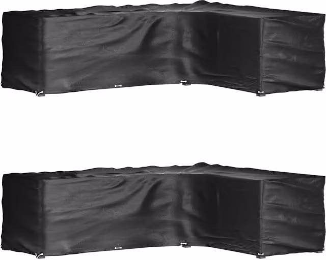 Berkfield Home L-Shaped Garden Furniture Covers, 2 Pack, Black, W/D/H: 260 x 210 x 80 cm – 1