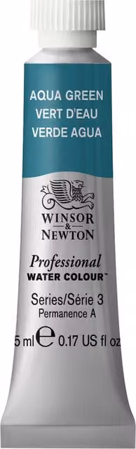 Winsor & Newton Professional Aqua Green Water Colour Paint in a Metal Tin