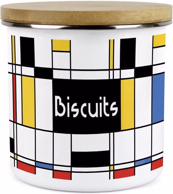 Purely Home Retro Design Ceramic Kitchen Storage Canister in White and Multicolour