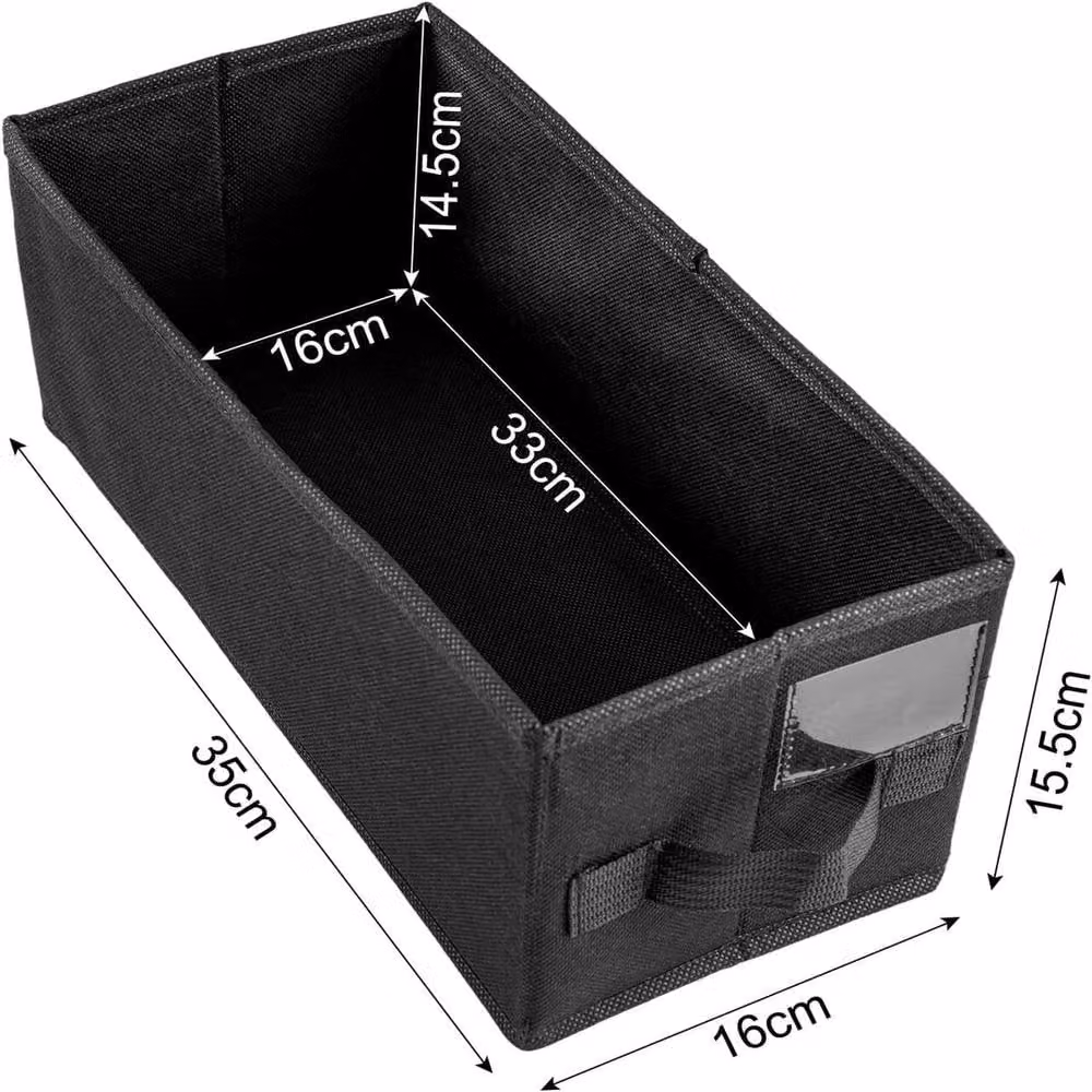SPETLEK 4-Piece Black DVD and CD Storage Box Set with Lids and Handles, W: 35 cm, D: 16 cm, H: 15.5 cm – 2