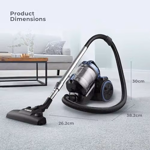Tower T102004 TXP10 Multi-Cyclonic Bagless Cylinder Vacuum Cleaner, 800W, 1.5L, Blue – 6