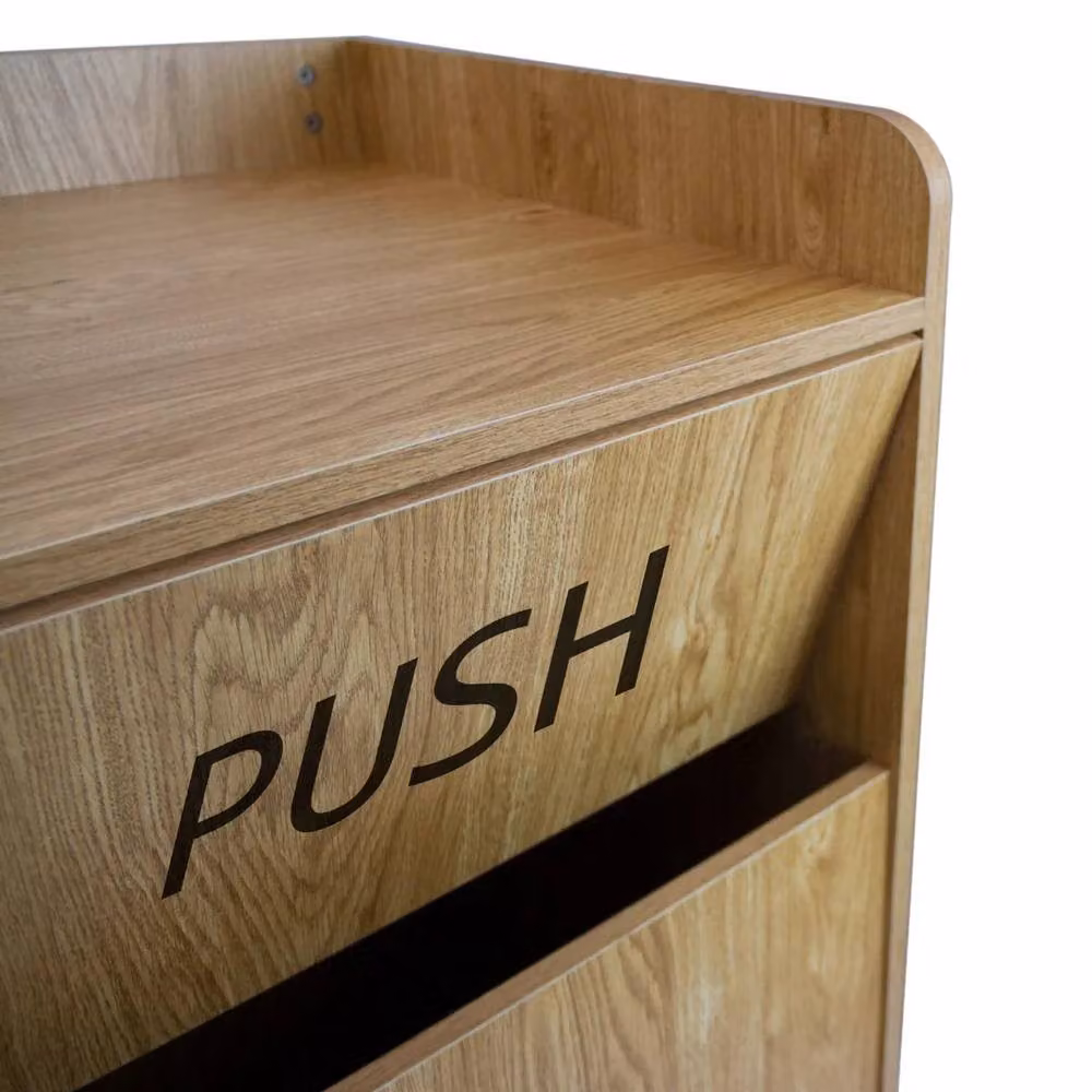 Monstershop Light Oak Wooden Litter Bin and Tray Stand in Beige – 6