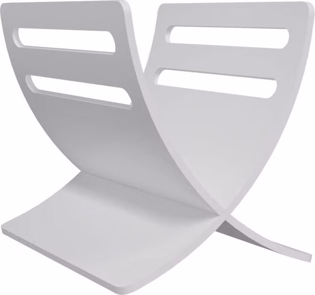 Berkfield Home White Wooden Floor Standing Magazine Rack – 1