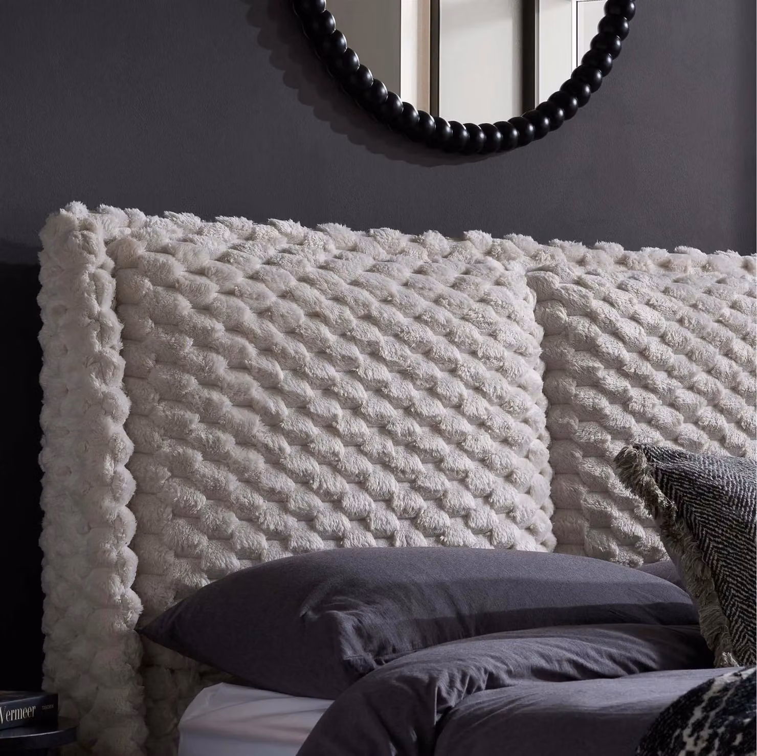 Birlea Tilly White Bouclé Fabric Upholstered Bed Frame, W: 180 cm, D: 200 cm – 2