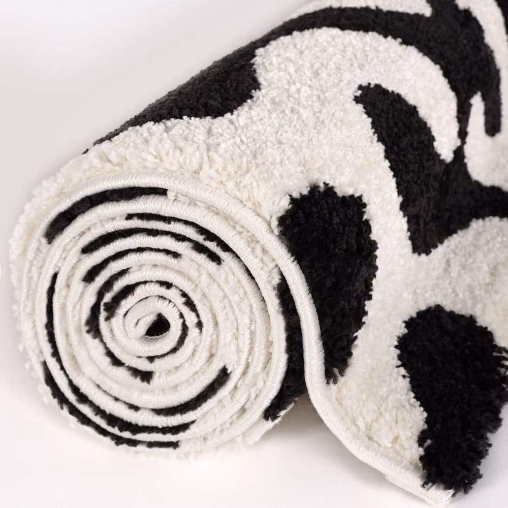 THE RUGS Joli Abstract Pattern Soft and Dense Pile Rug in Black, W/D/H: 160 x 230 cm – 7