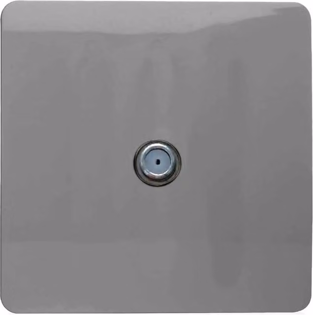 Trendi Switch 1 Gang Flush Mount F-Type Satellite Television Socket in Light Grey