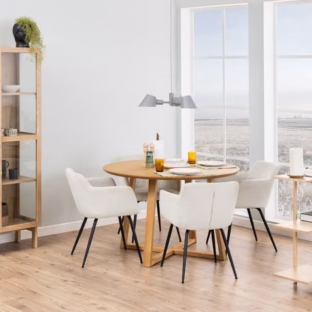 Furniture To Go Malika Round Dining Table in Wild Oak