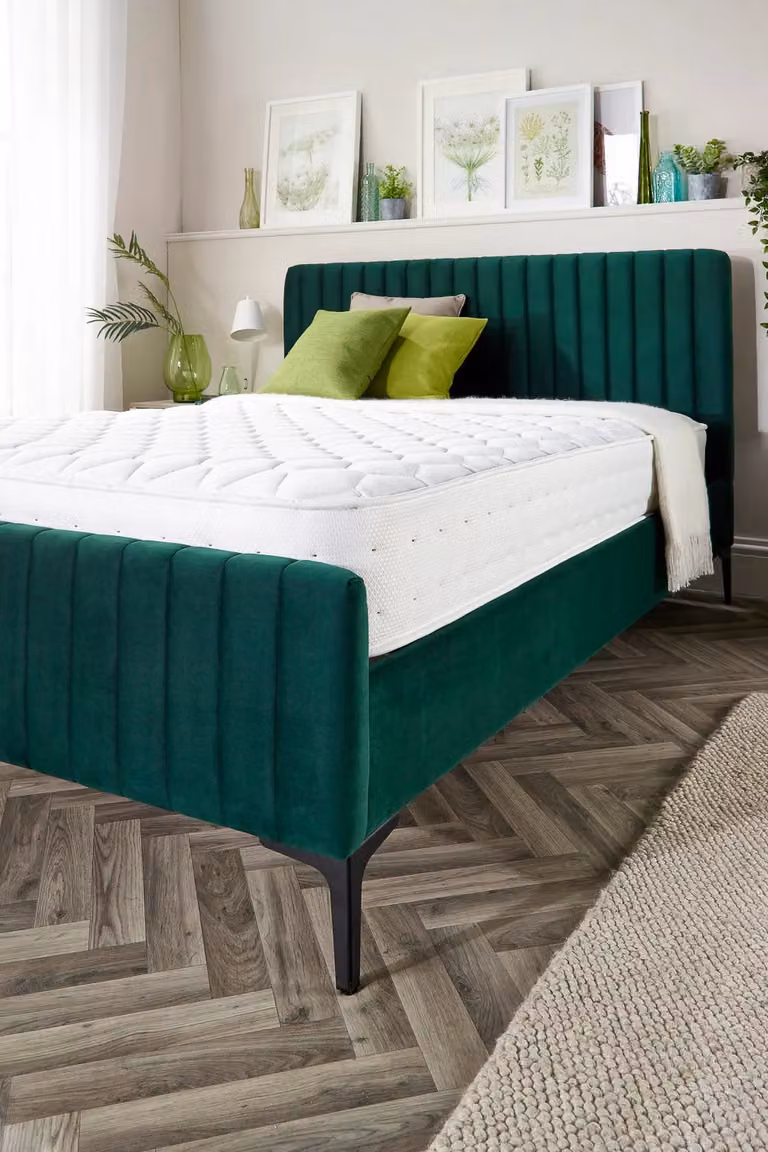 Aspire Caine Upholstered Ottoman Storage Bed in Saxon Twill Fabric, Natural, Super King, W: 200 cm x D: 200 cm